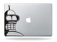 YourChoiceDecals Cjeremy200 Apple Macbook Pro Air Decal Sticker, Black Vinyl Skin - Bender Futurama