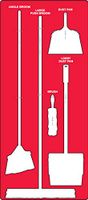 Accuform Clean & Sweep Store-Board, Ultra Aluma-Lite Material, Red Board, White Shadows