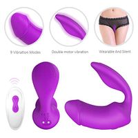 Double Motors Clitorial Vibator Invisible G Quiet Control Stimulator for Her Stimulation Rechargeable Rabbit Toy Remote Powerful Underwear Silent Panty Women 9 Frequency Adult Toy,Tshirt