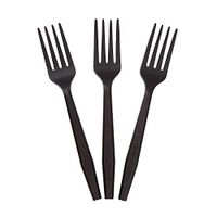 CiboWares 6.5 Inch Heavy Duty Disposable Black Forks, Made from CPLA Bio-Plastic Material, Case of 1000