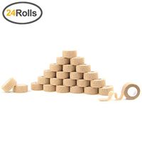 MUEUSS Self-Adhesive Bandage, Self Adherent Cohesive Stretch First Aid Wraps for Sprain Swelling and Soreness on Wrist and Ankle Tapes,1" x 5 Yards (Beige,24 Rolls)