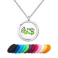 Moonlight Collection Engraved Aromatherapy Pendant Hand Necklace Essential Oil Locket