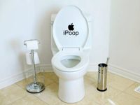 I Poop Text Black Bathroom Decal Humor Silhouette Macbook Symbol Iphone Apple Ipad Decal Skin Sticker Laptop