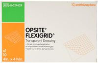 Smith and Nephew Opsite Flexigrid 4 Inches X 4 3/4 Inches Transparent Adhesive Dressing - 10 Ea