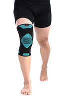 Knee Brace Marktop Knee Compression Sleeve Joint Pain Relief Elastic Weaving Great for Sports, Hiking, Climbing M5024 (L, Blue & Black)