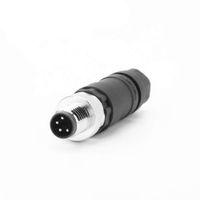 VELLEDQ Field Assembly M8 Connector 4-Pin A Coding UTP IP67 Waterproof Industrial Sensor Plug Adapter (Male, 4 Contacts - Straight)