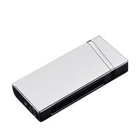 SanQiao Dual Arc Plasma Lighter USB Rechargeable Windproof Flameless Butane Free Electric Electronic Plasma Pulse X Beam Lighter for Cigar,Cigarette,Candle,Pipe and Camping (Silver)