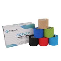 Self Adherent Cohesive Bandages Wrap 6 Count 2" x 5 Yards, Medical Tape, Adhesive Flexible Breathable First Aid Non Woven Rolls, Stretch Athletic, Ankle Sprains & Swelling, Sports, FDA Approved