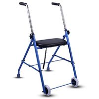 Walkers for Seniors with Seat Aluminum Alloy Folding Walking Frame with Wheeled Walker Aid for Standard Disabled Walker for The Elderly-Height Adjustable Rolling Walkers