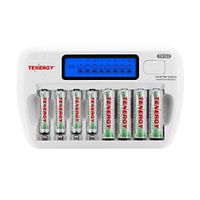 Combo: Tenergy TN162 8-Bay Smart LCD AA/AAA NiMH/NiCd Charger + 4xAA & 4xAAA Centura (LSD) NiMH Rechargeable Batteries