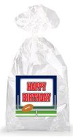 Football and Field Goal Happy Birthday Party Favor Bags with Ties - 12pack