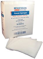 McKesson 16-42412 Medi-Pak Performance Plus Gauze Sponge, Sterile, Peelable Pouch, 12-Ply, 4" Width, 4" Length, 4" Width, 4" Length (Pack of 1200)