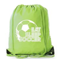Soccer Party Favors | Soccer Drawstring Backpacks for Birthday Parties, Team events, and much more! - Lime CA2500SOCCER S3