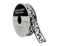 Halloween Bats on White Narrow Ribbon 5/8" x 15'