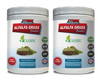 Cholesterol lowering Supplements - Alfalfa Grass Powder - Organic Dietary Supplement - Alfalfa Vitamins - 2 Cans 16 OZ (112 Servings)