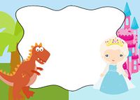 30 Blank Notes Invitations Thank You Cards Dinosaur T-rex Winter Princess Kids Birthday Party + 30 White Envelopes