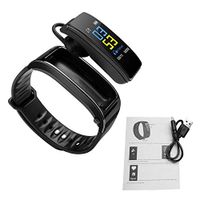 LFJNET Fashion Bluetooth Y3 Color Headset Talk Smart Band Bracelet Heart Rate Monitor Sports Smart Watch Passometer Fitness Tracker Wristband Black