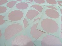 Minilabel 41mm Wavy Edge , Certificate Wafer Company Seal Labels , Stickers For Embossing , Awards & Rewards Pearlescent Pink