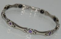 Titanium Power Energy Magnet Therapy Bracelet with 2 in 1 Function (Link Removal Tool Included)- Free “LED Flashlight with Key Chain” with Your Order- 41BR