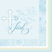 36-Count 3-Ply Paper Lunch Napkins, Blue Faithful Dove