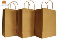 Gift Bags by AIROMEN - 50pcs (10"x5.25"x13”) - 130gsm Paper Gift Bags, Clear Gift Bags, Gift Bags For Soap, Paper Bag, Kraft Bags, Bulk Paper Bags, Tiny Gift Bags, Small Gift Bags, Large Gift Bags
