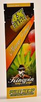 4 Total Natural Kingpin Hemp Wraps Mango Tango Flavor + XL Beamer Doob Tube Pure Hemp Non Tobacco (1 Pack of 4) + Beamer Smoke Sticker