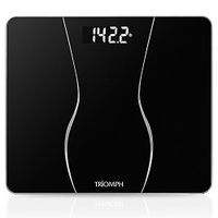 Triomph Smart Digital Body Weight Bathroom Scale with Backlit Shine Through Display, 400 lbs Capacity and Accurate Weight Measurements (Black)