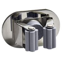 Ozzptuu Stainless Steel Mop Broom Holder Organizer Wall Mounted Garden Tool Storage Hanger Rack Gray (1 Position)