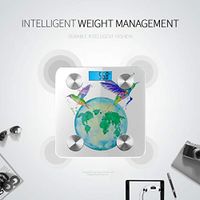 LYAOE Bluetooth Body Fat Scale Hummingbirds Fly Over Globe Smart Wireless Scale with LCD Display Measuring Body Weight Bmi and Health Digital Scale