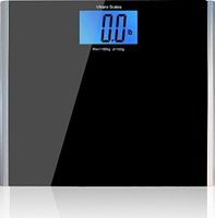Wide Platform Digital Body Weight Bathroom Scale (400 lbs, 4.3 inch LCD) - Black