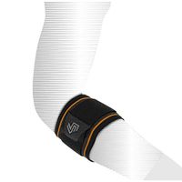 Shock Doctor Compression Knit Tennis/Golf Elbow Sleeve with Gel Support and Strap, Black/Grey, Adult-X-Small