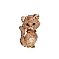 Fashion Rhinestone Little Cat Shape Metal Brooches Lapel Scarf Pin Women Jewelry Daily Creation Beauty Girls Girl Style Delicate Accessories Decoration Prom