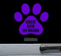 Great dane on board Vinyl Decal Sticker (PURPLE)