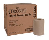 Coronet 621336 Paper Hand Towel Rolls, 1-Ply, 7.87" Width x 350' Length, Natural (Case of 12 Rolls, 350' per Roll, 4200 Feet per Case)