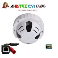 HDView 3MP 4-in-1 (TVI/AHD/CVI/960H) Outdoor SONY Sensor Turbo Platinum Spy Hidden Camera 3.7mm Pinhole Lens 1080P, Smoke Detector Type