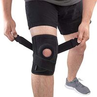 Alayger Knee Brace Non-Slip Open-Patella Brace with Adjustable Strap & Side Stabilizers - Best Knee Support for Joint Pain Relief,Meniscus Tear,Arthritisand and Injury Recovery -Black