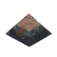 FASHIONZAADI Exclusive Green Aventurine with Black Tourmaline Orgone Pyramid with Crystal Pointer for Chakra Cleansing Gemstone Stone Energy EMF Protection 2.5-3 Inch