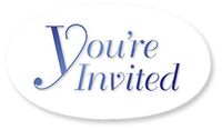 You're Invited Blue on Clear Oval Seals, 30 Count