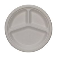 Dixie 3-Compartment 10" Molded Fiber Plate by GP PRO (Georgia-Pacific), White, ES10PCOMP, 500 Count (50 Plates Per Pack, 10 Packs Per Case)
