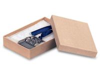 Jewelry Boxes with Synthetic Cotton Fill - 100 Count - Brown Kraft - 5.5" x 3.5" x 1"