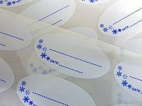 Minilabel 50X25mm Oval Self-Stick Deep Freeze, Freezer Labels, Stickers For Frozen Food Packaging