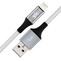 360 Electrical 360650-TI Habitat 4ft Premium Braided Charging Cable with Lightning Connector - MFi Certified for iPhone and iPad - Modern-Titanium