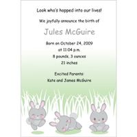 Honey Bunnies Birth Announcements - Set of 20