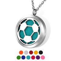 HOUSWEETY Aromatherapy Essential Oil Diffuser Necklace-Stainless Steel Locket Pendant,11 Refill Pads(Engraving)