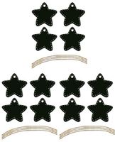 Small Star Shaped Hanging Wooded Chalk Board Gift Tags, Set of 12