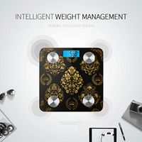 LYAOE Bluetooth Body Fat Scale Gold Damask Ornaments Floral Element Smart Wireless Scale with LCD Display Measuring Body Weight Bmi and Health Digital Scale