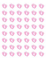 Special Pack 48 Pink Baby FEET Footprints Envelope Seals Labels Stickers 1.2" Round #CUAS
