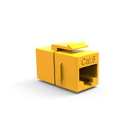 Beszin Cat.6 RJ45 Inline Coupler with Keystone Latch, Female-Female (5-Pack, Yellow)
