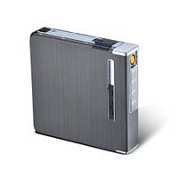 Full Pack 20 Regular Cigarettes Case/Box with Lighter USB Rechargeable Cigar Lighter Flameless Windproof Electric Lighter
