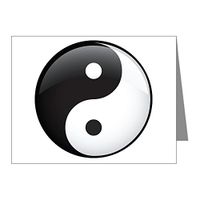 Note Card Yin Yang Black and White HD